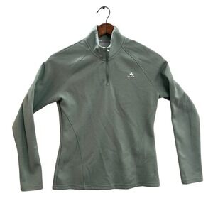 Adidas Women's Golf Jacket Pale Green Textured Half Zip Pullover Size S